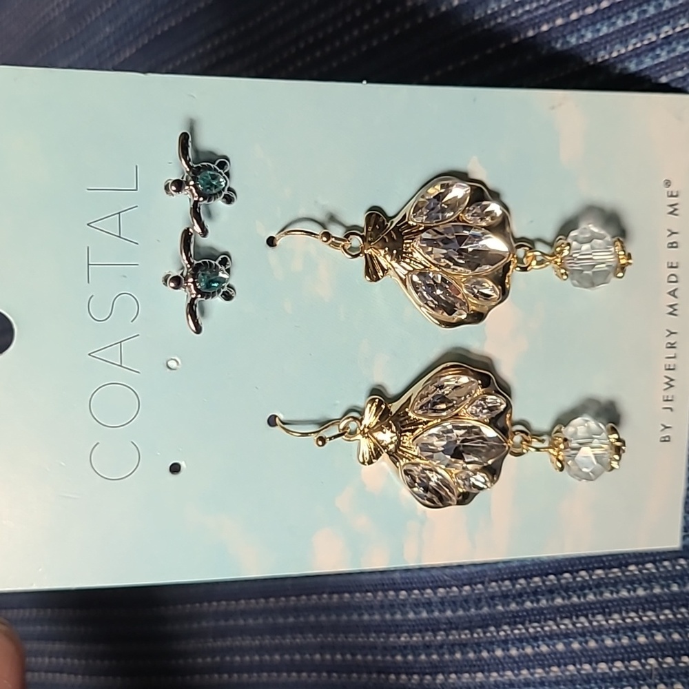 Sparkly Shell Earrings and Stud Jewelry MADE BY ME